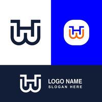 HW or WH logo graphics, Modern and Creative letters. vector