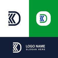 Professional initial KD logo design. vector
