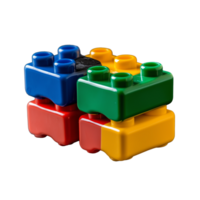 Colorful building blocks stacked on a transparent background for creative designs png