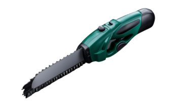 Electric garden saw with ergonomic handle on transparent background png