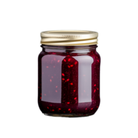 Glass Jar of Raspberry Jam with Transparent Background png
