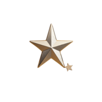 Golden geometric star design with transparent background for creative projects png