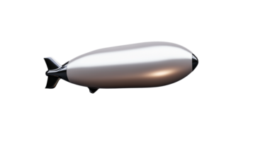 Sleek metallic airship on transparent background for creative design uses png