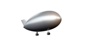 Silver Airship with Sleek Design on Transparent Background png