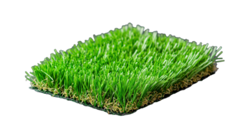 Artificial grass square with vibrant green blades on transparent background png