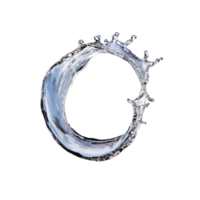 Water splash in a circular shape with transparent background for graphic design png