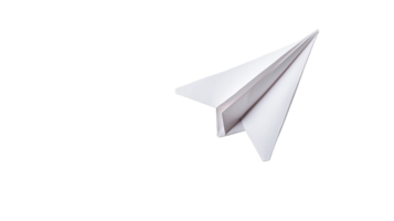 Paper airplane soaring through space with transparent background png