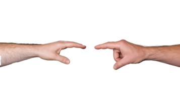 Hands Reaching Towards Each Other on Transparent Background png