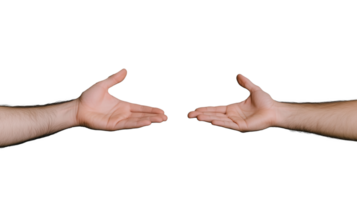 Open Hands Reaching Out for Connection on Transparent Background png