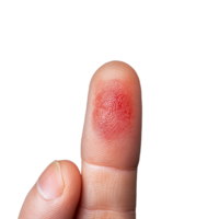 Fingerprint on Finger with Visible Red Mark and Transparent Background png
