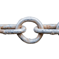 Rusty metal chain link with transparent background for design use png