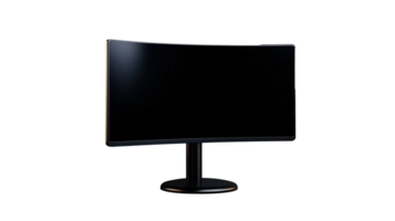 Curved Computer Monitor on Transparent Background for Modern Displays png