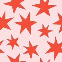 Seamless pattern with simple groovy stars. Colorful kids print, printable childish texture for wallpaper, fabric, textile, wrapping paper. vector