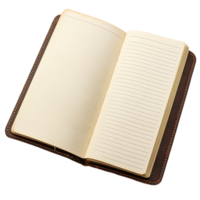 A notebook with lined pages and a blank page png