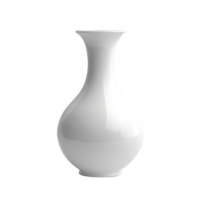 A white vase is shown against on transparent background png