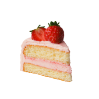A slice of cake with strawberries on transparent background png