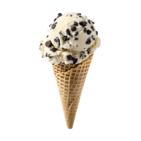 A waffle cone with ice cream on transparent background png