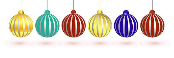Christmas balls for cards and banner design illustrations of different color vector