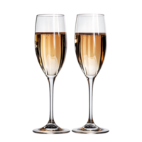 Two champagne glasses with a white liquid in them png