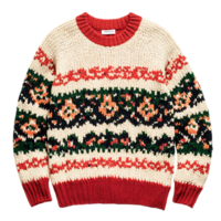 A sweater with a colorful pattern on it png