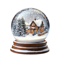 A snow globe with a house inside png