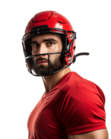 football player in helmet isolated on transparent background png