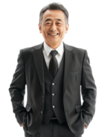 Smiling business man in a suit with a vest Isolated on transparent background png