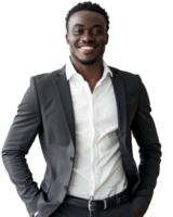Confident businessman in a suit isolated on transparent background png