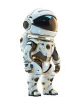 Futuristic Astronaut in White Space Suit isolated on transparent background png