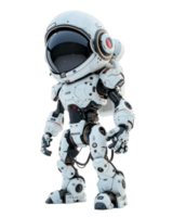 futurista robot astronauta en blanco traje aislado en transparente antecedentes png