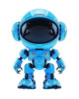 Cute robot astronaut in a blue space suit isolated on transparent background png