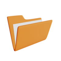 Modern 3D File Folder Icon for Digital Interfaces png