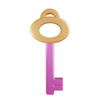 Modern 3D Key Icon Symbolizing Security and Access png