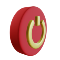 3D Power Button Design Bold and Clickable png