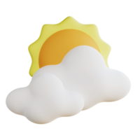 3D Sunny and Cloudy Sky with Balanced Weather and Soft Light png