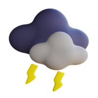 3D Thunderstorm with Realistic Lightning and Dynamic Cloud Effects png