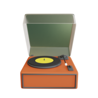 3d retro toca discos com vintage estilo e funcional elementos png