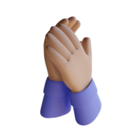 Dynamic 3D Hand Gesture of a Man Applauding png