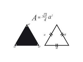 Geometric Triangle Shape With Calculation and Basic Things vector