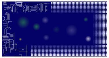 background technology with machine flow network. in future technology, white, green, yellow light is getting dimmer. with white and dark blue vector