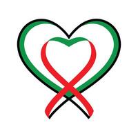 Ribbon Tied into Heart Shape Outline vector
