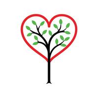Heart Shaped Tree with Branches Outline vector