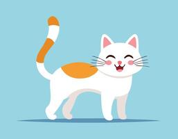 a cartoon cat with a happy expression vector