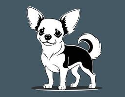 a cartoon chihuahua dog standing on a gray background vector