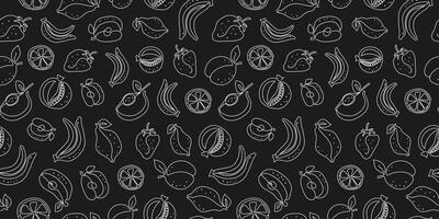 Seamless pattern. Abstract fruit. Line art, drawings. Repeating background vector