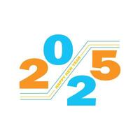 Happy New Year 2025 text design Cover of business diary for 2025 vector