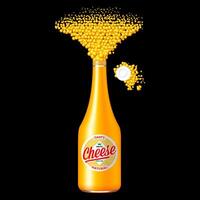 Bottle of cheese sauce with scattered spice vector