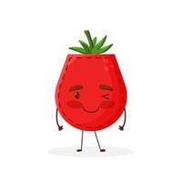 Tomato shaped patch pocket. Character pocket tomato. Cartoon style. Isolated on white background. Design element vector
