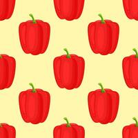 Red paprika pepper seamless pattern. decorative design for backdrops, wrapping paper, fabric textile prints. vector