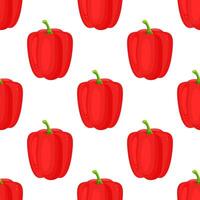 Red paprika pepper seamless pattern. decorative design for backdrops, wrapping paper, fabric textile prints. vector